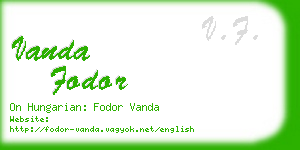 vanda fodor business card